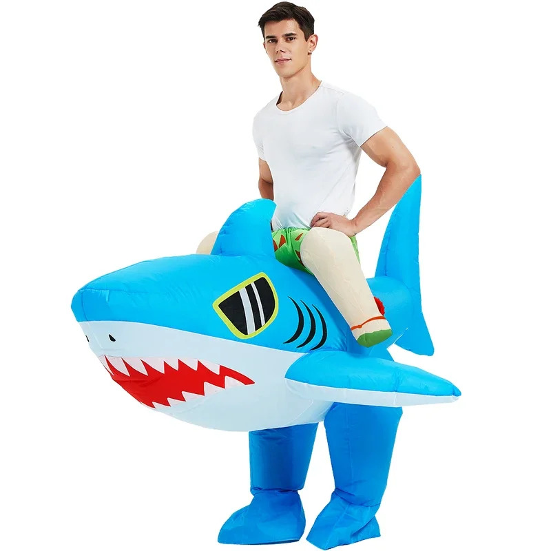 New Adult Kids Blue Shark Infl - Anime Cosplay Youtube Shorts review and price