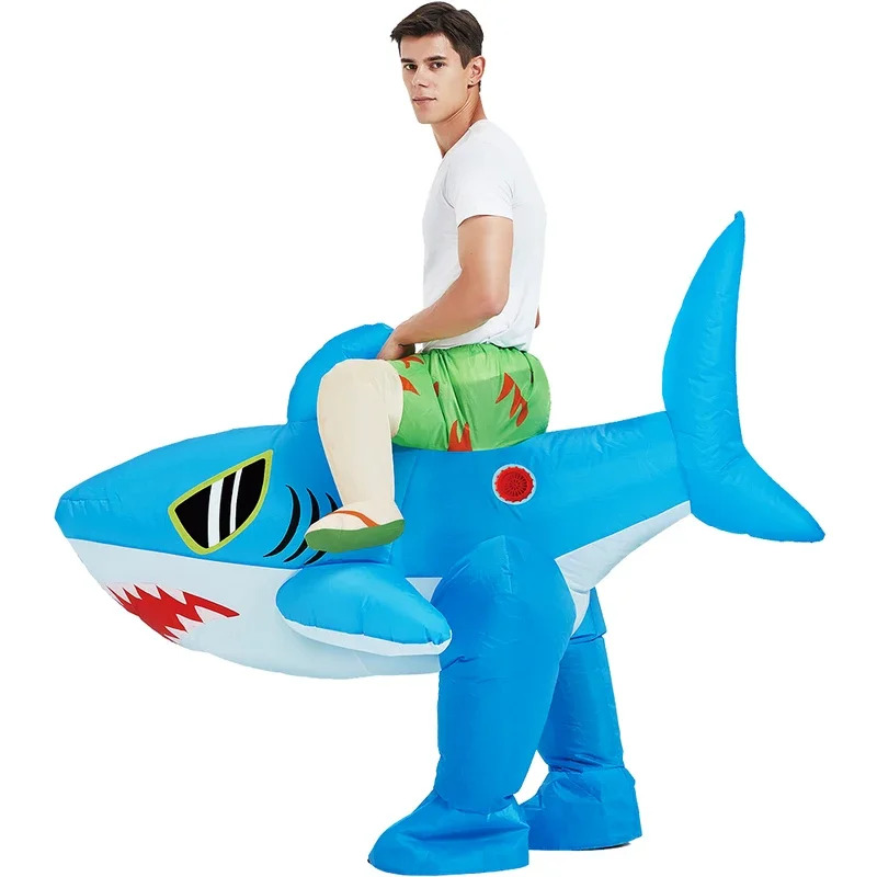 New Adult Kids Blue Shark Infl - Anime Cosplay Youtube Shorts review and price