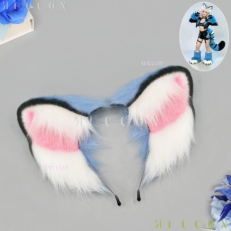 Derpyy Blue Tiger Fursuit Ears - Convention Cosplay Anime review and price